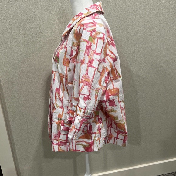 Chico Jacket Women's 4 Chico For Colorful 3/4 Sleeve Button Up - Picture 6 of 10